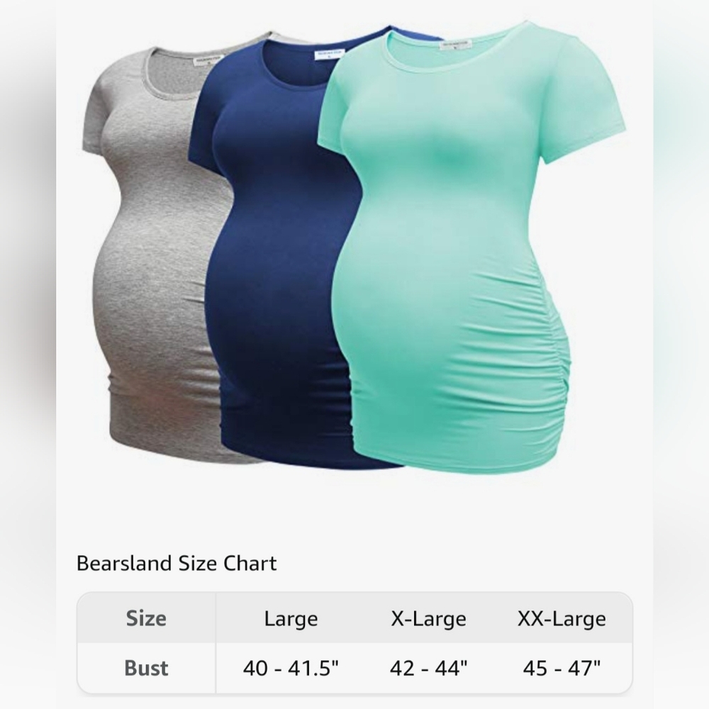Maternity 3 pack XL Ruched Tee Shirt Bearsland
